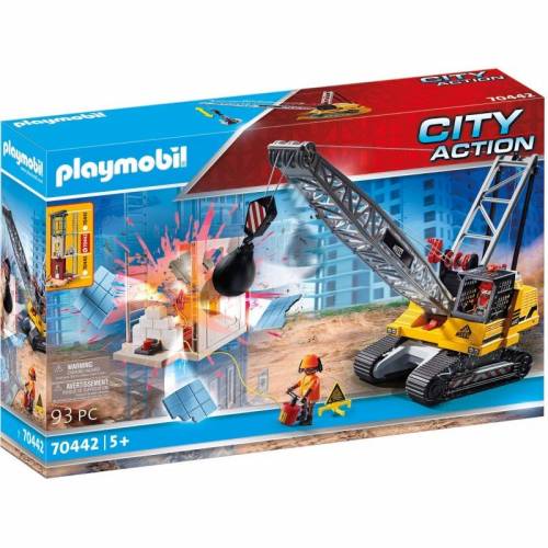 Playmobil 70442 City Action Construction Demolition Crane With Working Winch